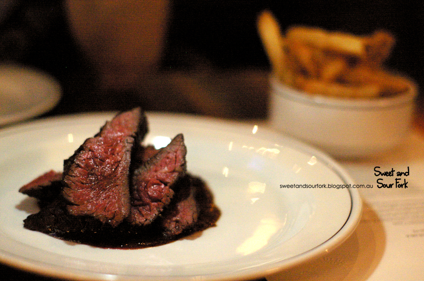Peppered Butcher’s Steak, Hand-Cut Chips ($32) 