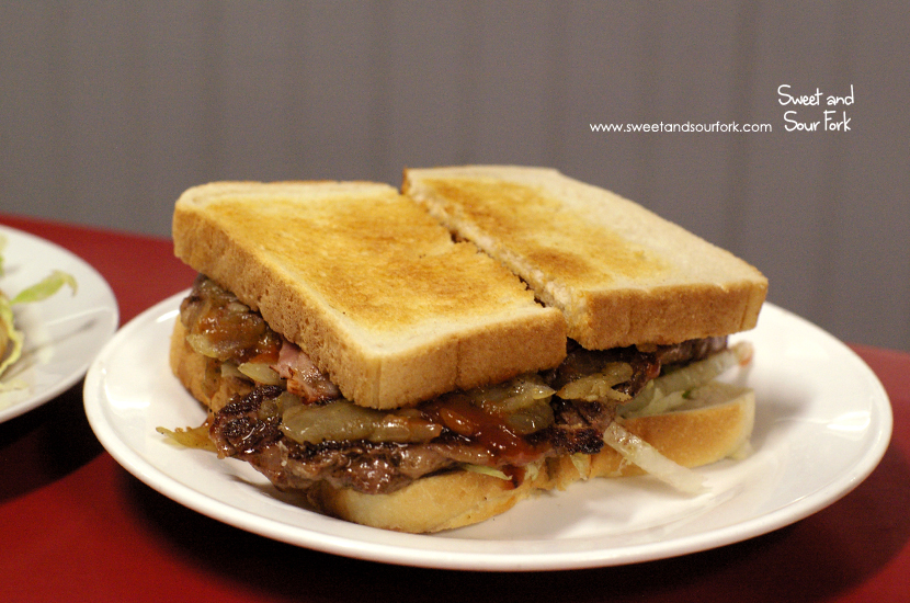 Steak Sandwich with Bacon ($8.4) 