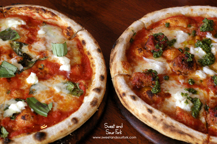 Margherita Pizza ($18)/Classic Italian Meatball Pizza ($22.5)